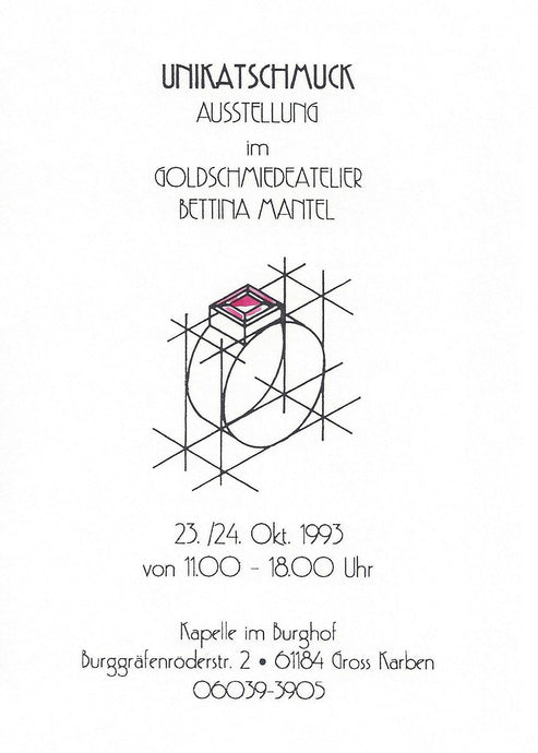 Unikatschmuck Ausstellung Oktober 1993