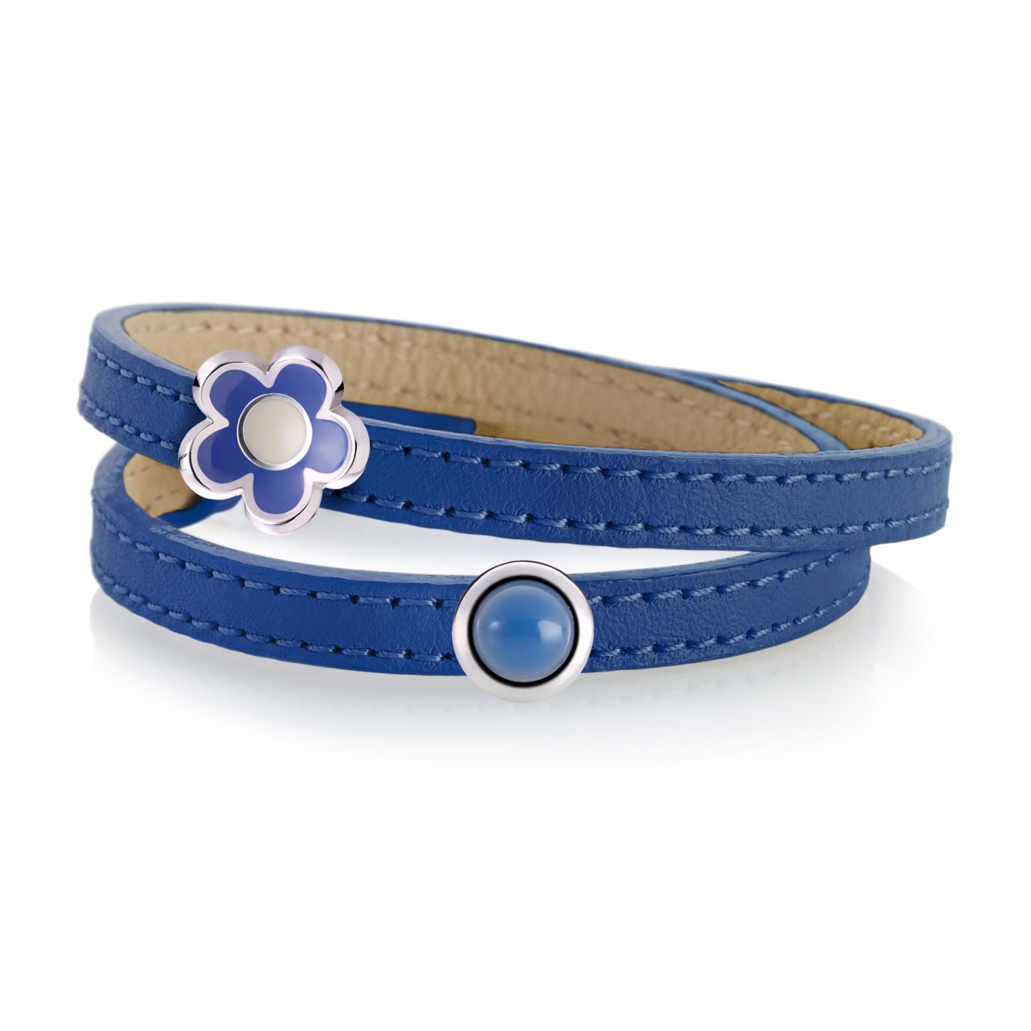 2er Set Flower bicolor und Loop (mittelblau) - 1Karat