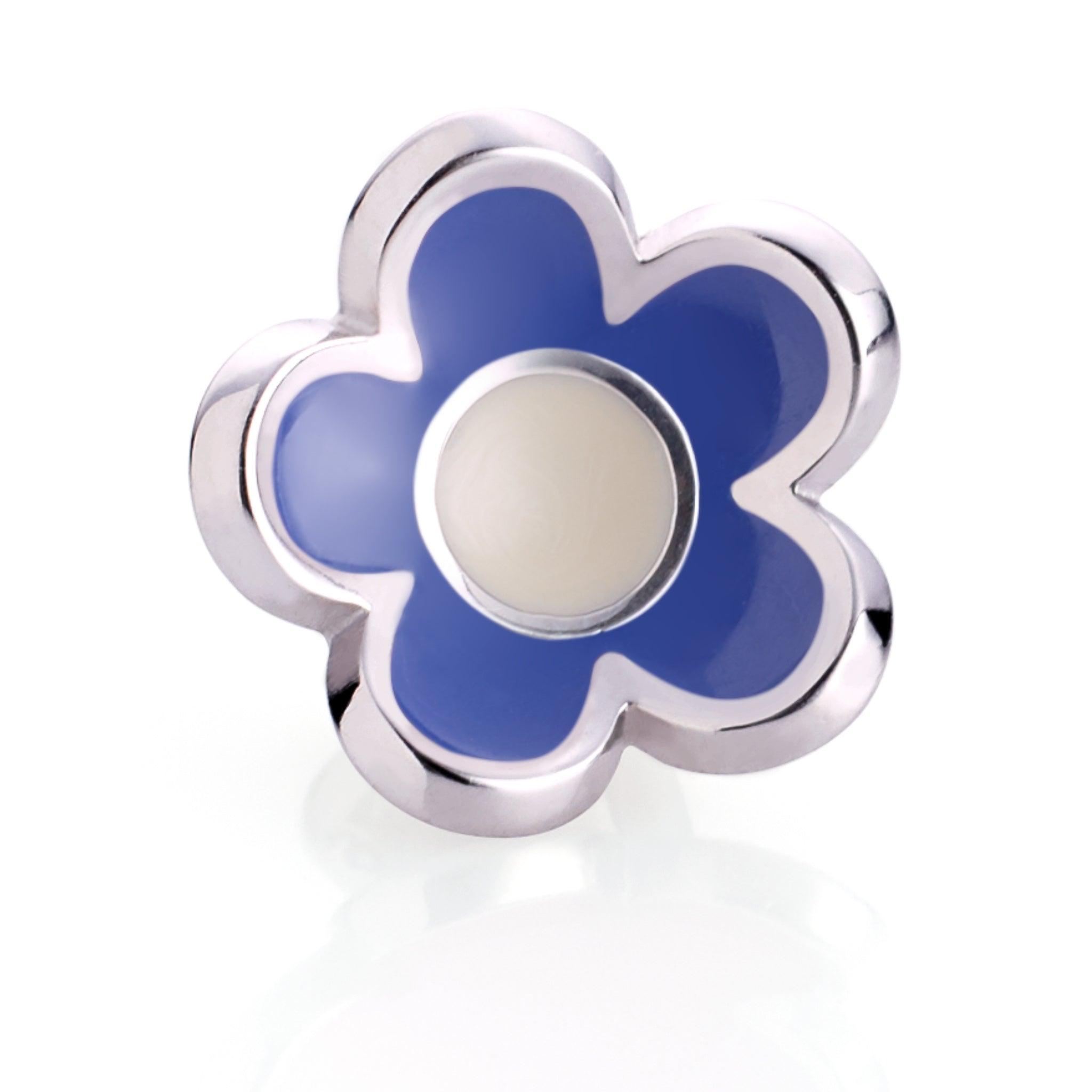 2er Set Flower uni und Flower bicolor (mittelblau) - 1Karat